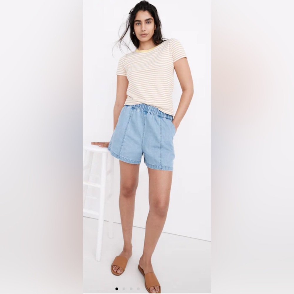 Denim Easy Pull-On Shorts in Rathmore Wash M -Sold Out on Madewell NWOT